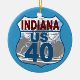 Indiana US Route 40 - Duesenberg Ceramic Tree Decoration