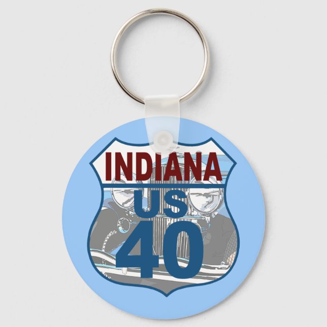 Indiana US Route 40 - Duesenberg Key Ring (Front)