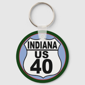 Indiana US Route 40 - The National Road Key Ring