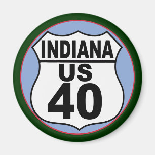 Indiana US Route 40 - The National Road Magnet