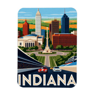 Indiana USA Midwest History Indianapolis Travel 🏁 Magnet