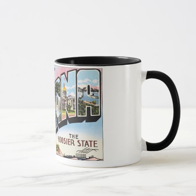 Indiana -Vintage Postacard Design Mug (Right)