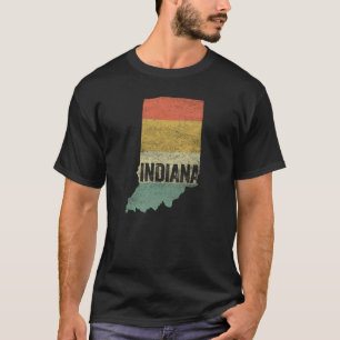 Indiana Vintage Retro Sunset Colour Map T-Shirt