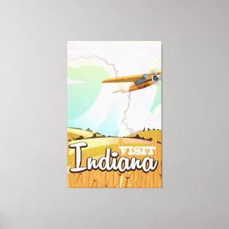 Indiana vintage travel poster canvas print