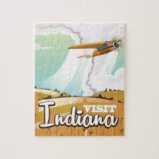 Indiana vintage travel poster jigsaw puzzle (Vertical)