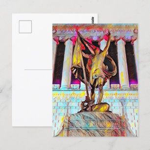Indiana War Memorial Pro Patria Oil Painting Postcard