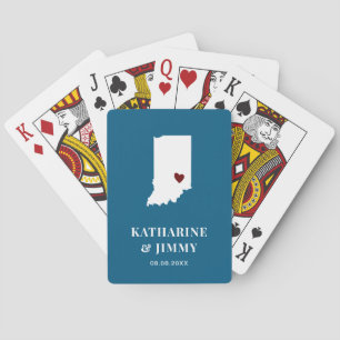 Indiana Wedding Favour Deck of Cards, State Map Playing Cards