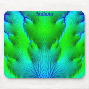INDIANA ~ Zany Hot Shades of Green and Blue Mouse Mat
