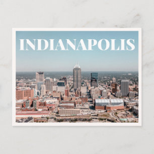 Indianapolis Aerial Skyline Downtown Indiana  Postcard