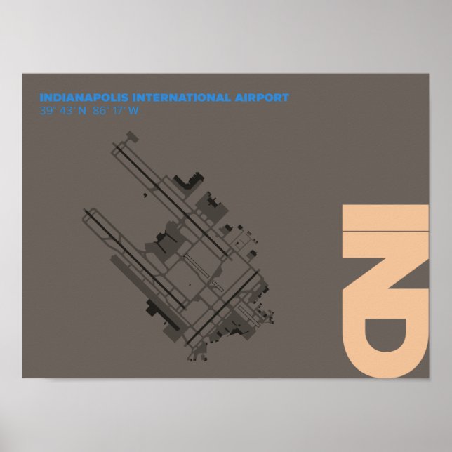 Indianapolis Airport (IND) Diagram Poster (Front)