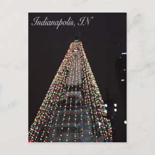Indianapolis Circle of Lights Tree Christmas Holiday Postcard