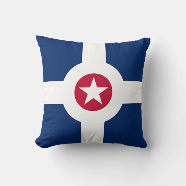 Indianapolis, Flag American MoJo Pillow (Front)