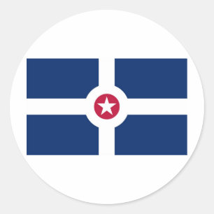 indianapolis flag classic round sticker