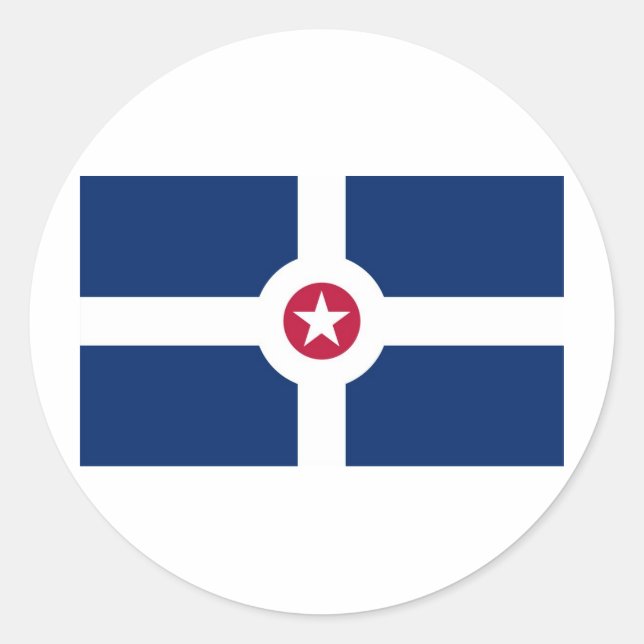 indianapolis flag classic round sticker (Front)