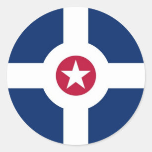 indianapolis flag classic round sticker