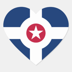 Indianapolis Flag Heart Sticker