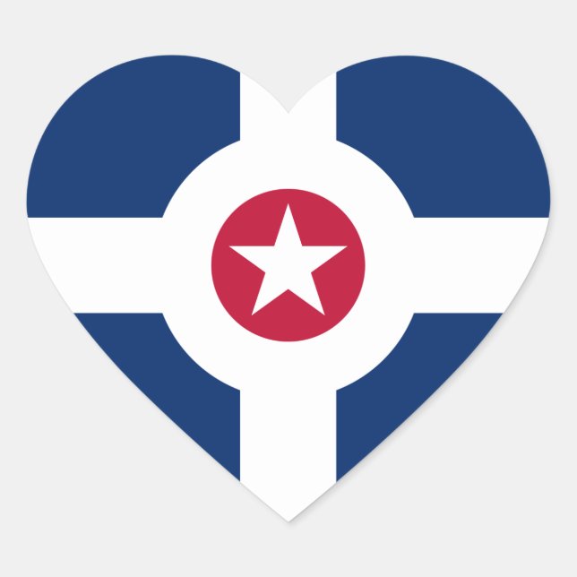 Indianapolis Flag Heart Sticker (Front)