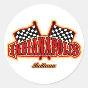 Indianapolis Flagged Classic Round Sticker