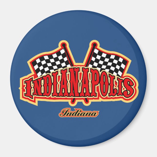 Indianapolis Flagged Magnet (Front)