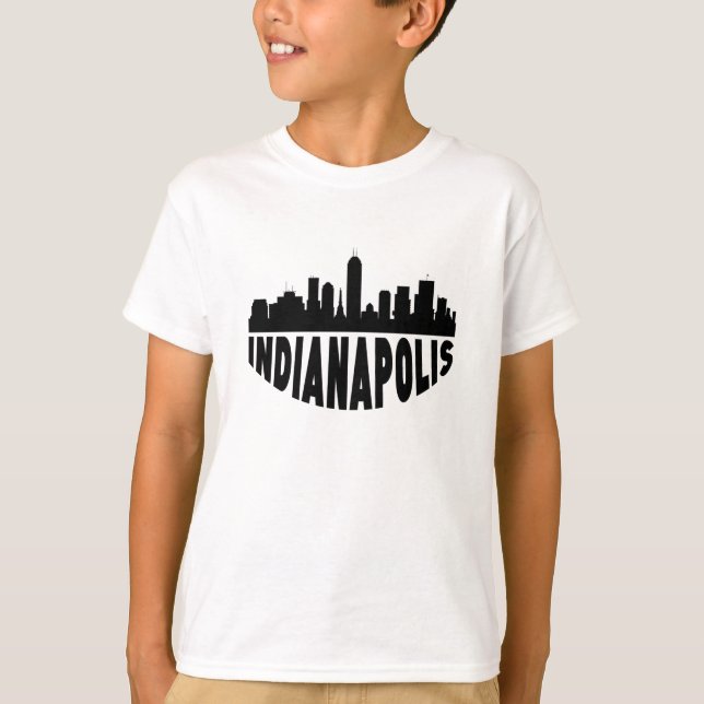 Indianapolis IN Cityscape Skyline T-Shirt (Front)