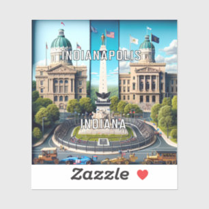 Indianapolis Indiana 3 Inch Vinyl Sticker