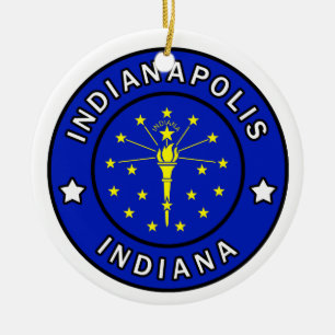 Indianapolis Indiana Ceramic Tree Decoration