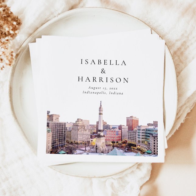 INDIANAPOLIS Indiana Destination Skyline Napkin (Creator Uploaded)