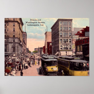 Indianapolis, Indiana Downtown View Poster