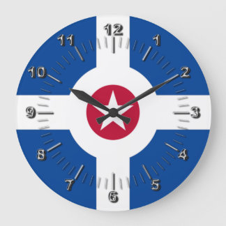 Indianapolis (Indiana) flag Large Clock