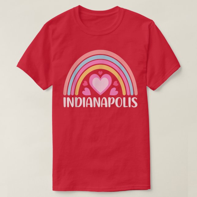 Indianapolis Indiana for Women Rainbow  T-Shirt (Design Front)