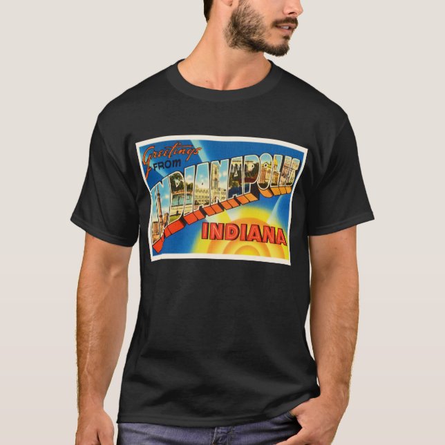Indianapolis Indiana IN Vintage Travel Souvenir T-Shirt (Front)