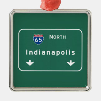 Indianapolis Indiana Interstate Highway Freeway : Metal Tree Decoration
