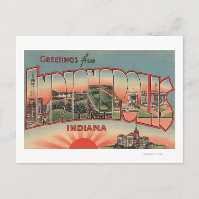 Indianapolis, Indiana - Large Letter Scenes 2 Postcard (Front)