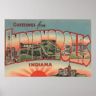 Indianapolis, Indiana - Large Letter Scenes 2 Poster