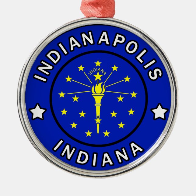Indianapolis Indiana Metal Tree Decoration (Front)