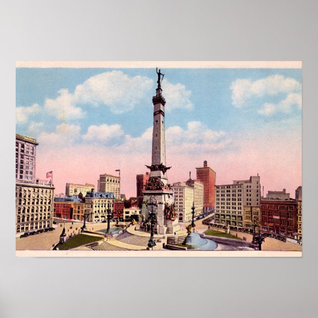 Indianapolis, Indiana Monument Circle Poster (Front)