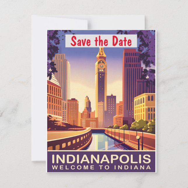 Indianapolis, Indiana,  Save The Date (Front)