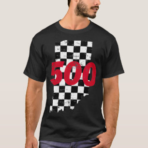 Indianapolis  Indiana State 500 Race Car Distresse T-Shirt
