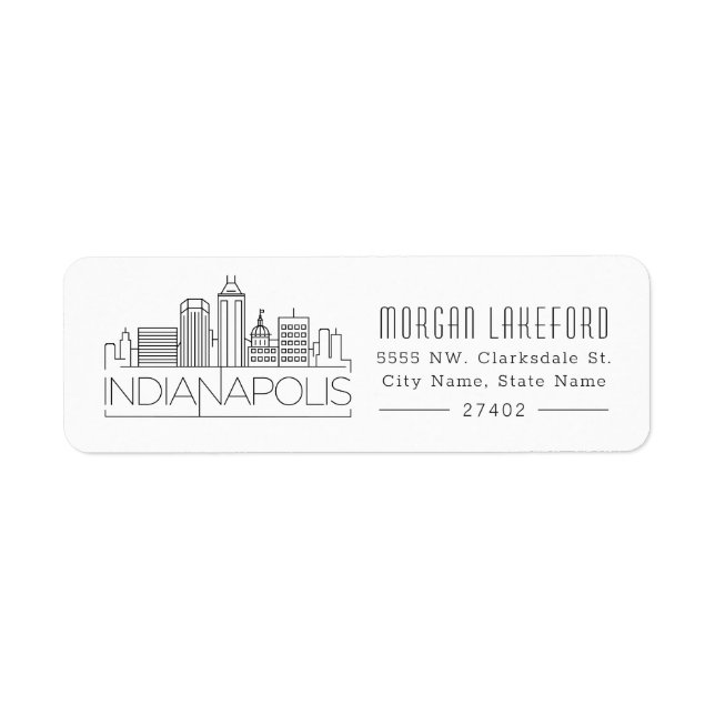 Indianapolis, Indiana Stylised Skyline | (Front)