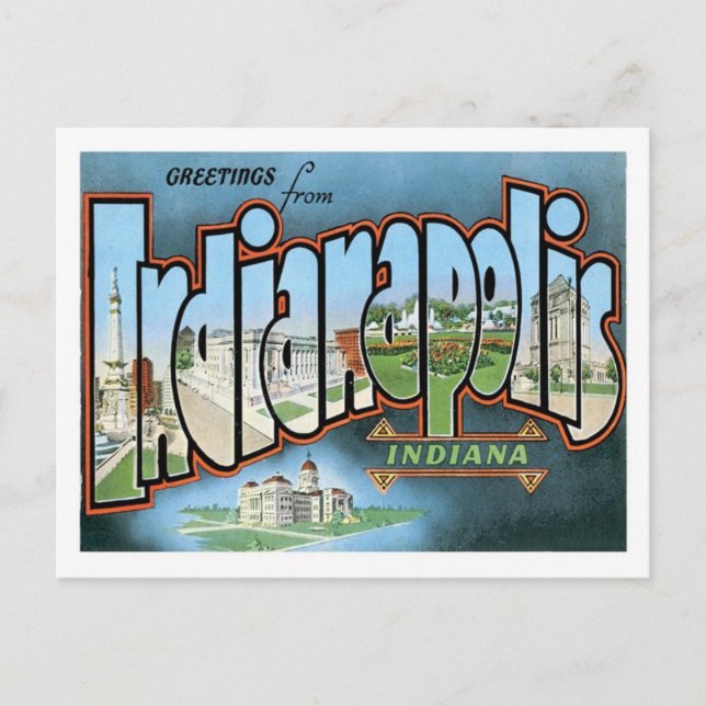 Indianapolis Indiana Travel America US City Postcard (Front)