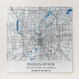 Indianapolis Indiana USA Travel City Map Jigsaw Puzzle