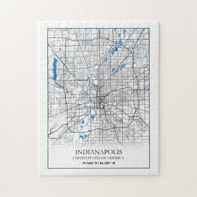Indianapolis Indiana USA Travel City Map Jigsaw Puzzle (Vertical)