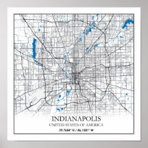 Indianapolis Indiana USA Travel City Map