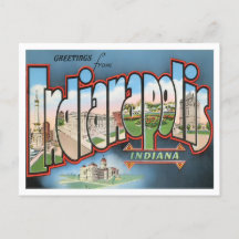 Indianapolis, Indiana Vintage Big Letters Postcard