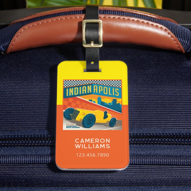 Indianapolis, Indiana | Vintage Racer Luggage Tag (Front Insitu 2)