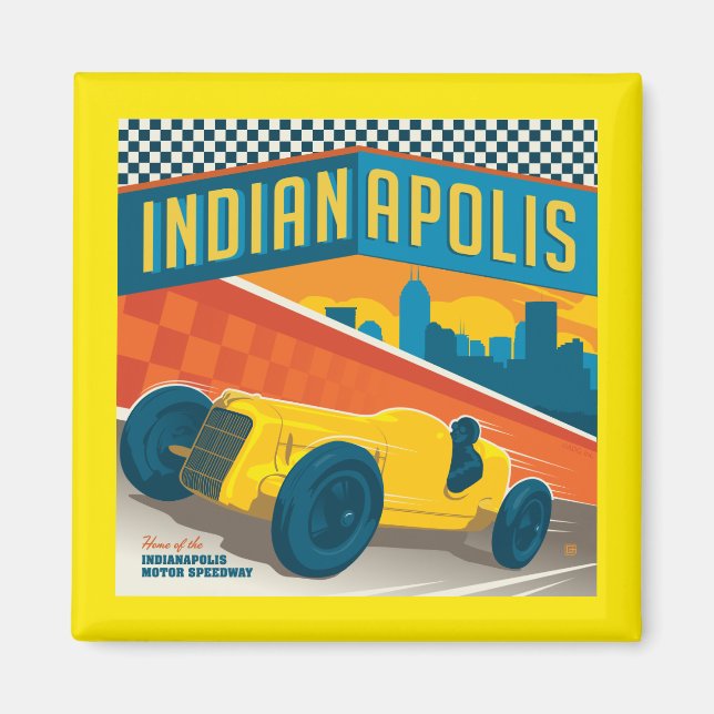 Indianapolis, Indiana | Vintage Racer Magnet (Front)