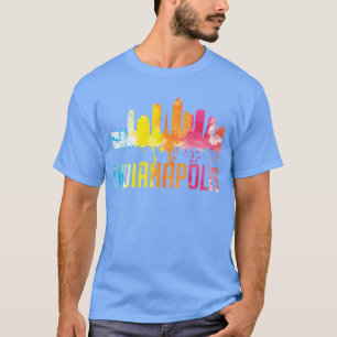 Indianapolis Indiana Watercolor City yline funny T-Shirt