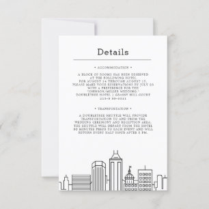Indianapolis, Indiana Wedding   Guest Details Invitation