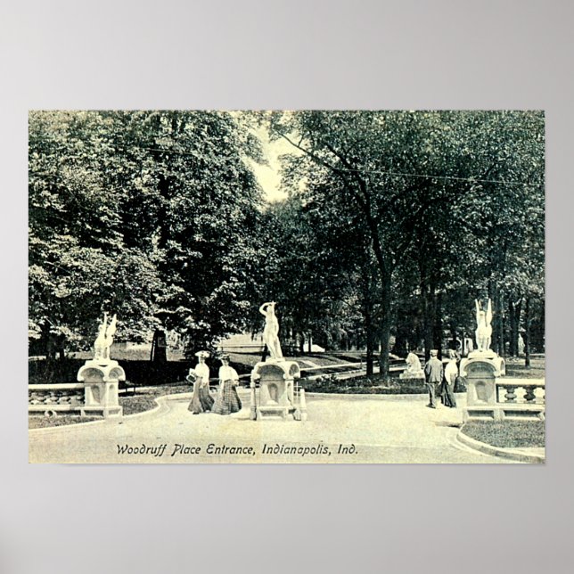 Indianapolis, Indiana Woodruff Place 1910 Poster (Front)