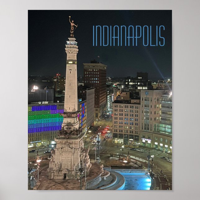 Indianapolis Monument Circle Poster (Front)